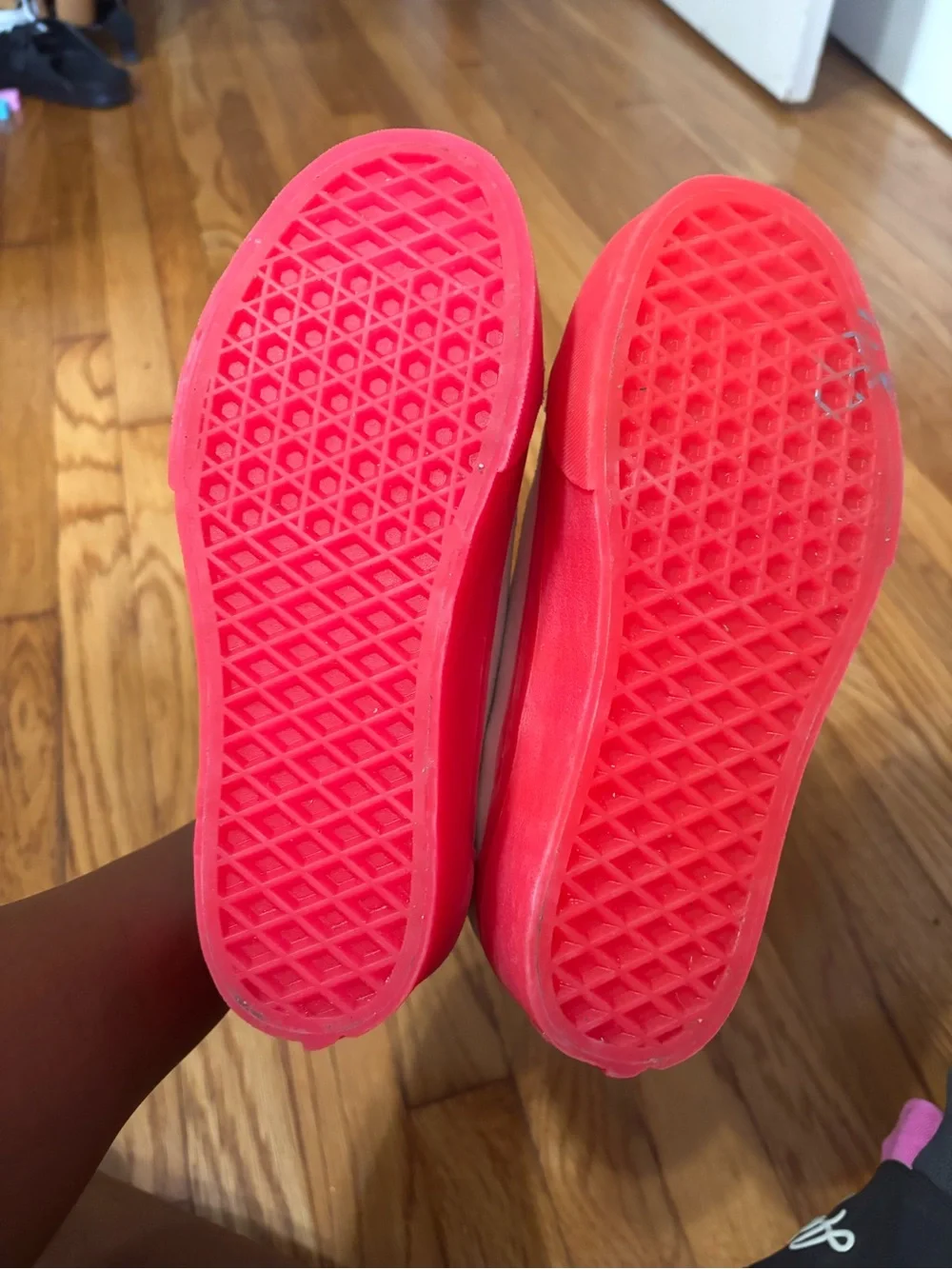 Vans White Suede Platform Sneakers with Pink Sole